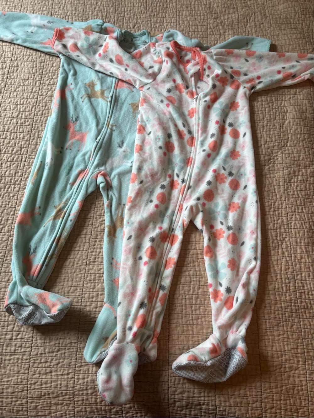 Set of 2 Girls' Fleece Footed One-Piece Pajamas - Just One You by Carter’s
